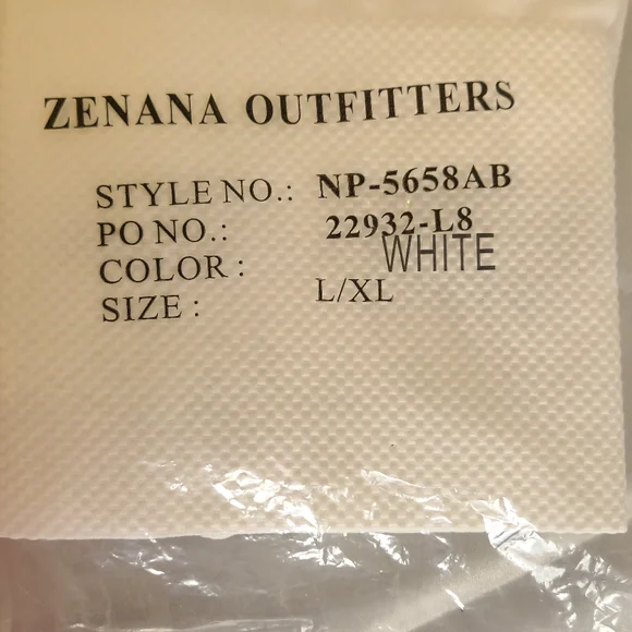 NWT ZENANA OUTFITTERS White control top capri style leggings size L/XL - Picture 5 of 6